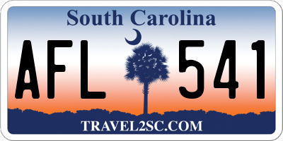 SC license plate AFL541