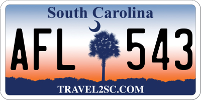 SC license plate AFL543