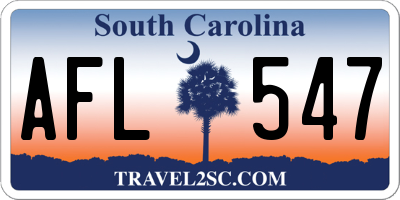 SC license plate AFL547