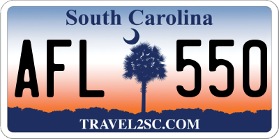 SC license plate AFL550