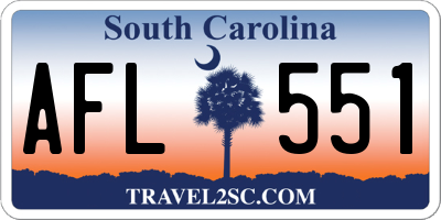 SC license plate AFL551
