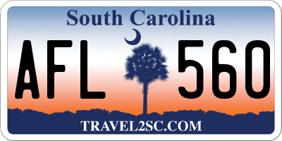 SC license plate AFL560