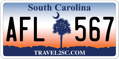 SC license plate AFL567