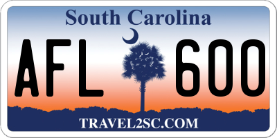 SC license plate AFL600