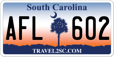 SC license plate AFL602