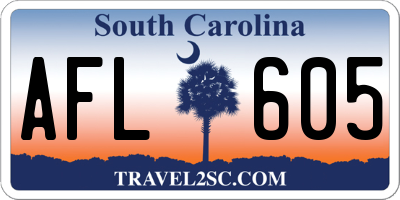 SC license plate AFL605