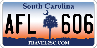 SC license plate AFL606