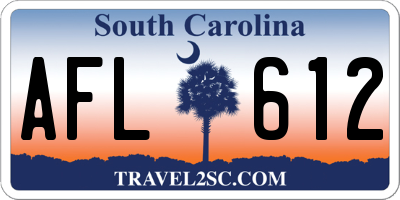 SC license plate AFL612