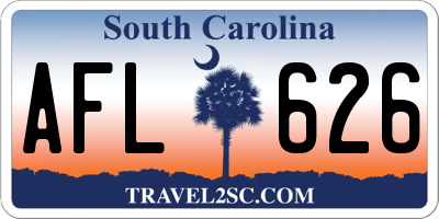 SC license plate AFL626