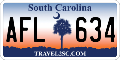 SC license plate AFL634