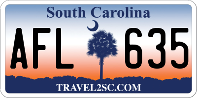 SC license plate AFL635
