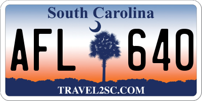 SC license plate AFL640