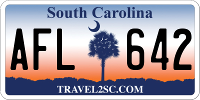 SC license plate AFL642