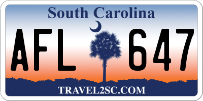 SC license plate AFL647
