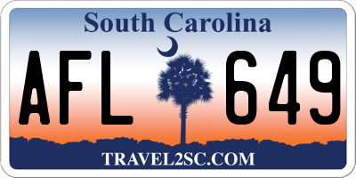 SC license plate AFL649