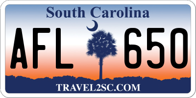 SC license plate AFL650