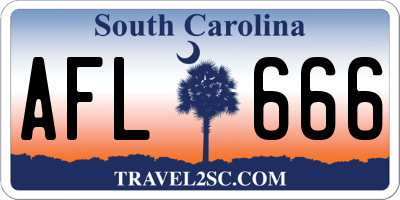 SC license plate AFL666