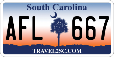 SC license plate AFL667