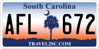 SC license plate AFL672