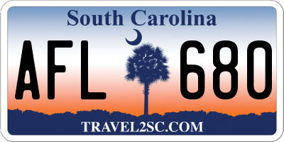 SC license plate AFL680
