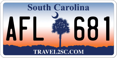 SC license plate AFL681