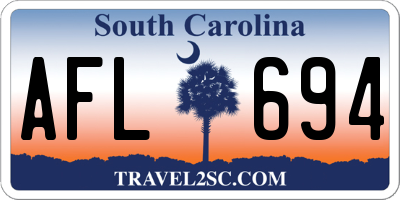 SC license plate AFL694