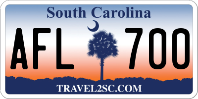 SC license plate AFL700
