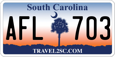 SC license plate AFL703