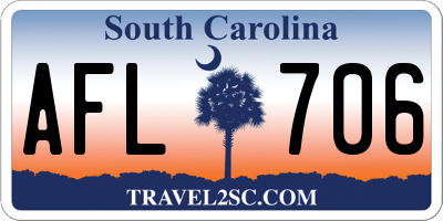 SC license plate AFL706