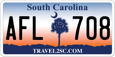 SC license plate AFL708