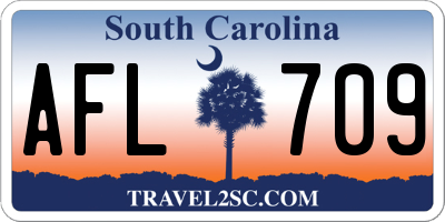 SC license plate AFL709