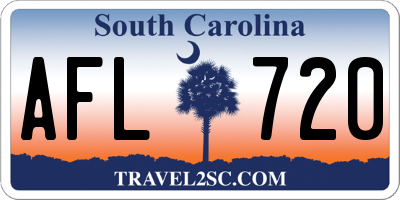 SC license plate AFL720