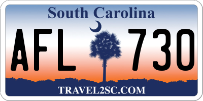SC license plate AFL730