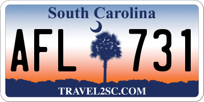 SC license plate AFL731