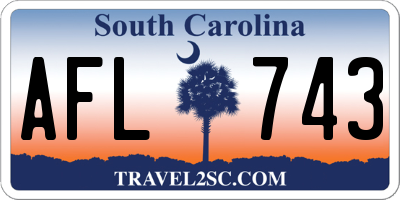SC license plate AFL743