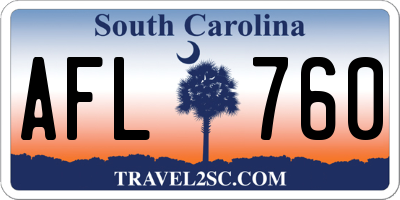 SC license plate AFL760