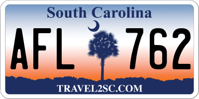 SC license plate AFL762
