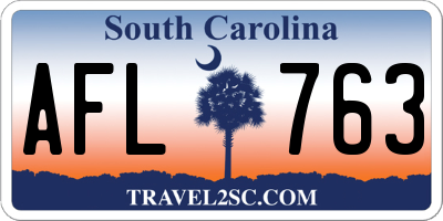 SC license plate AFL763