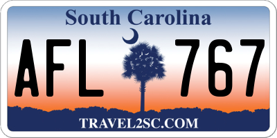 SC license plate AFL767