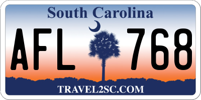 SC license plate AFL768