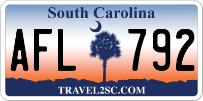 SC license plate AFL792