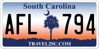 SC license plate AFL794