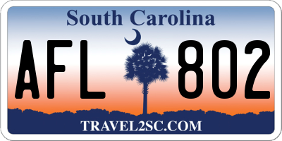 SC license plate AFL802