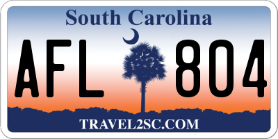 SC license plate AFL804
