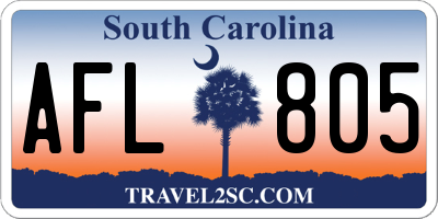 SC license plate AFL805