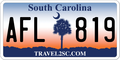 SC license plate AFL819