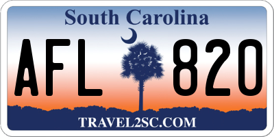 SC license plate AFL820