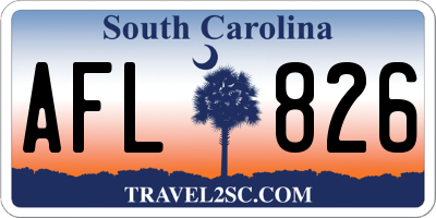 SC license plate AFL826