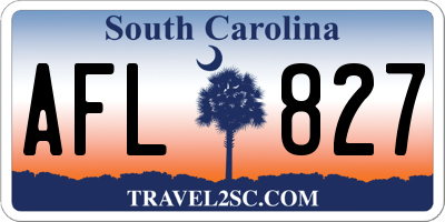 SC license plate AFL827
