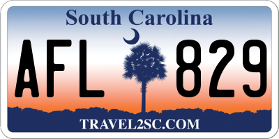 SC license plate AFL829